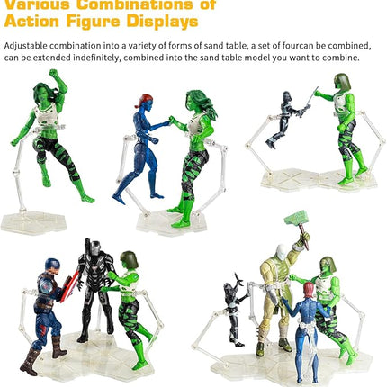 DDUNG Action Figure Stand, Versatile and Sturdy Display Holder Base ,for 6-8 inch Models, Compatible with Mafex Figma, Gundam 1/44 Toys, Marvel, Star Wars Figures and More(2 Pcs)