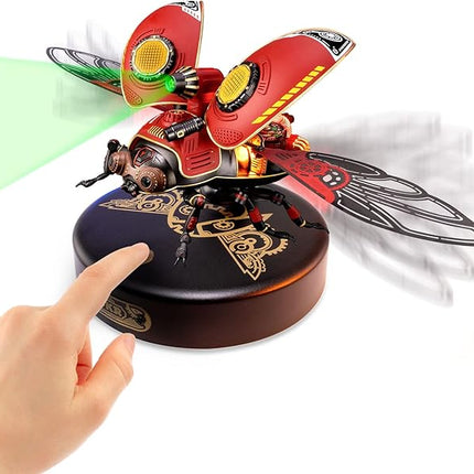 ROKR 3D Metal Model Kits for Adults Scout Beetle - 147PCS 3D Metal Puzzle Electric Mechanical Plastic Building Kit Hobby Kit Gift for Adults