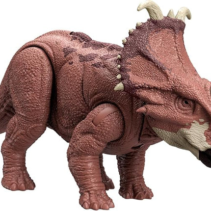 Mattel Jurassic World Wild Roar Dinosaur Action Figure, Pachyrhinosaurus with Continuing Head Strike & Sound, Posable Toy with Digital Play