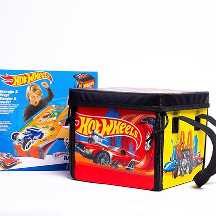 Hot Wheels Tara Toy: ZipBin Ramp It Up - Unzip to Convert Into A 21"x21" Racetrack Playmat & Car Ramp, Storage & Play, Toy Car Box, Kids Ages 3+