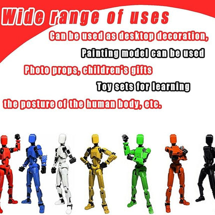 9PCS Assembly Completed T13 Action Figure 3D Printed Multi-Jointed Movable,Lucky 13 Action Figures,Multi-Articular Action Figures,Desktop Decorations,Creative Gifts (9 Colors)