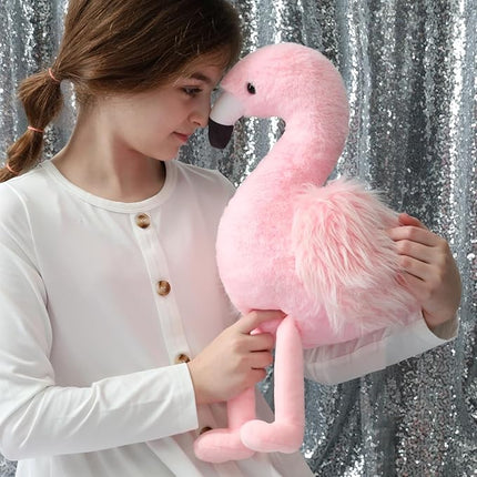 MorisMos Plush Flamingo Stuffed Animals-18in Mommy Stuffed Flamingo with 4 Baby Bird Toys for Girls Boys,Pink Bird Stuffed Animal Gift for Kids Women Birthday Decor Baby Shower Christmas