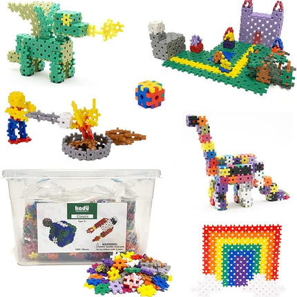 KADU Classic 1300 Piece Set - STEM/STEAM Building + Construction Toy, for Open + Imaginative Play
