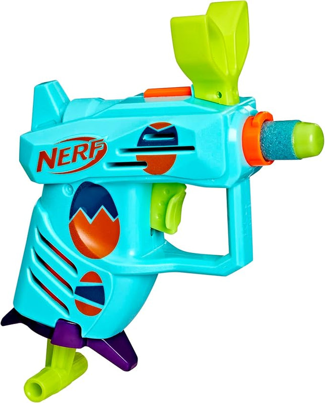 Nerf Elite 2.0 Easter Egg Hunt Blaster, 2 Nerf Elite Darts, Pull to Prime, Spring Toy Foam Blaster for 8 Year Old Boys & Girls