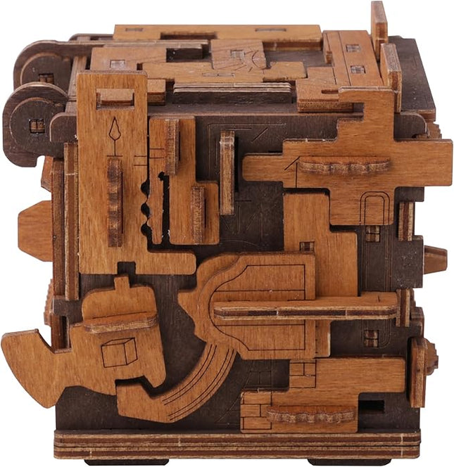 WOODEN.CITY Escape Room Puzzle Box – 3D Wooden Puzzle Box for Adults & Teens, Brain Teaser Puzzle Box Secret Lock Box with Cluebox Mechanism – Mechanical Wood Puzzle Box Kit, Unique Puzzle Boxes Gift