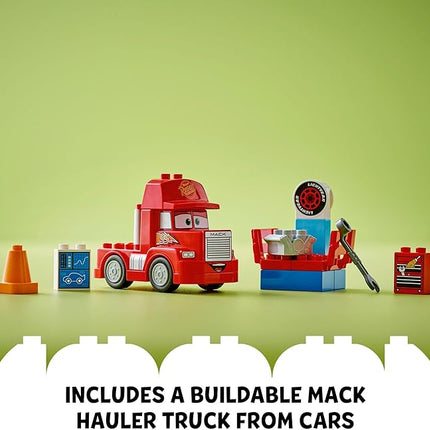 LEGO Disney Pixar Mack at The Race Cars Toys - Pixar Cars Birthday Gift for Toddlers, Preschool, Boys & Girls, Ages 2+ - Educational Building Toys Set - 10417