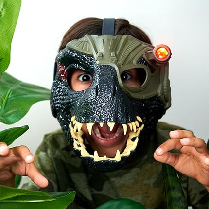Mattel Jurassic World Indoraptor Dinosaur Mask with Tracking Gear, Light and Sound for Costumed Role Play