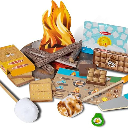Melissa & Doug Let's Explore Campfire S’mores Set with Toy food & Kids Play Kitchen Accessories, Preschool Learning Toys for Girls & Boys 3+