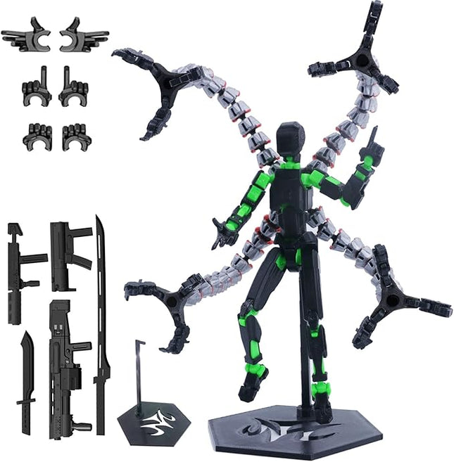 T13 Action Figure (Assembly Completed) Titan 13 Dummy 13 Action Figure Robot 13 Figure 3D Printed Articulated Multi-Jointed Movable Robot Model (Tentacle-GN)
