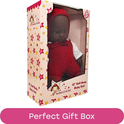 12 inch Realistic Baby Doll with Soft Body and Vinyl Head, Arms, and Legs, Beautiful Soft Baby Doll Dressed in a Matching Onesie and Hat – Packaged in a Gift Box– Ideal Size for Toddlers, Boys, Girls