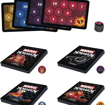 Hasbro Gaming Marvel Mayhem-Card Game, Featuring Super Heroes, Fun Game for Marvel Fans Ages 8+, Fast-Paced, Easy-to-Learn for 2-4 Players