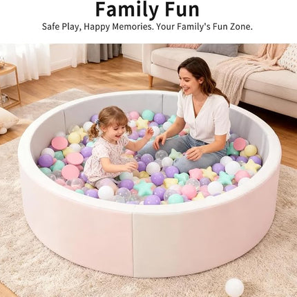 Ball Pit Balls Pack of 100 200 500 - Star and Round Set BPA Free Phthalate Free Non-Toxic Crush Proof Play Balls Soft Plastic Balls for Toddlers Baby Kids Birthday Pool Tent Party