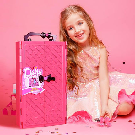 UCanaan Girl Doll and Closet Set with Doll Clothes and Accessories Items Including Fashion Dolls, Dressand Many Other Accessories (Refer Picture Shows)，Best Gitfs for Girls Christmas Birthday