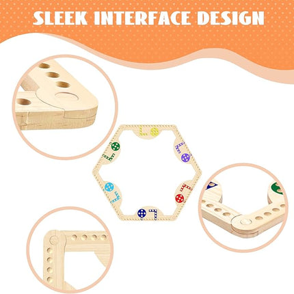 Solid Wood Marbles and Jokers Board Game: Versatile Family Entertainment for 2-8 Players, Featuring Interlocking Game Boards, Multiple Colors, Marbles, and Card Decks Ideal for Parties and Game Nights