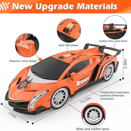 Growsland Remote Control Car RC Cars Xmas Gifts Toys for Kids 1/18 Electric Sport Racing Hobby Rc Crawler Toy Car Boys Girls Adults Included Rechargable Batteries (Orange)