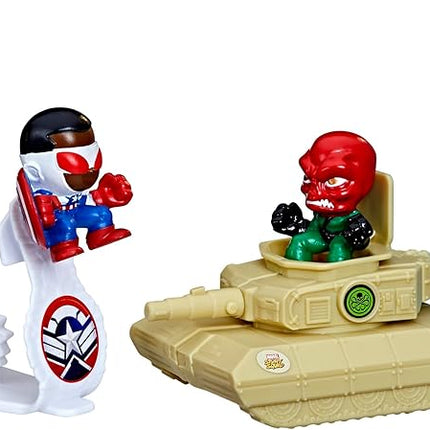 Marvel Stunt Squad Captain America vs. Red Skull Playset, 1.5-Inch Super Hero Action Figures, Toys for Kids Ages 4 and Up
