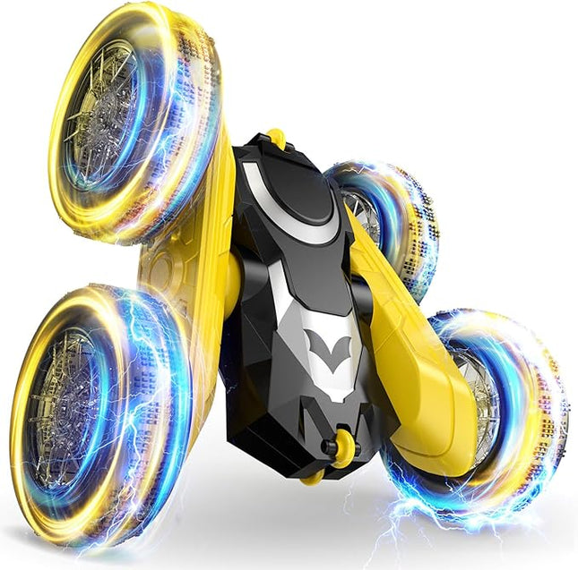 NQD Bat Remote Control Car- Double Sided 360°Rotate RC Stunt Car with Wheel Lights, 4WD Off-Road RC Cars 2.4Ghz Indoor/Outdoor Rechargeable Toy Car for Boys Age 4-7 8-12 Birthday Xmas Gift