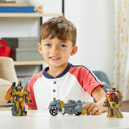 Transformers Dinobot Adventures Dinobot Squad Grimlock, Dinobot Snarl, and Predaking 3-Pack Converting Figures, 4.5-Inch Toys, Ages 3 and Up (Amazon Exclusive)