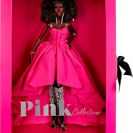 Barbie - Fuchsia Long Dress Doll in Taffeta with Sweetheart Neckline with Pleats and Gathering Details, Matching Belt and a Wide Train, Adult Toy, HBX96