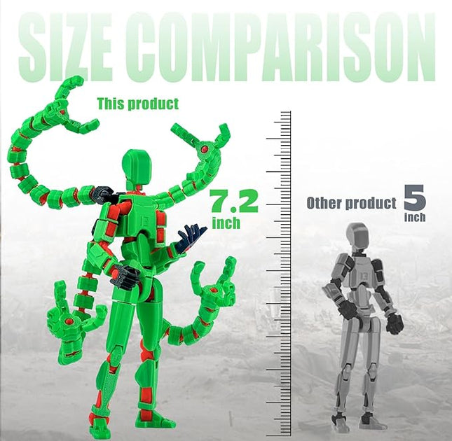 Already Assembled T13 Action Figure Accessories,Dummy 13 T13 Multi-Jointed Movable,for Collectors Desktop Decorations t-13 Movability 3D Printed Toys (Green)