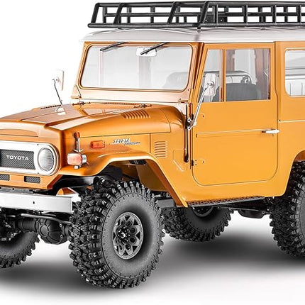 BEEZRC FMS 1/10 RC Crawler FJ40 Toyota Licensed 4WD 2.4G Model Car Hobby 4x4 Rock Crawler Offroad Truck Remote Control Car with Transmitter for Adults (Yellow) FMS11035RSYL