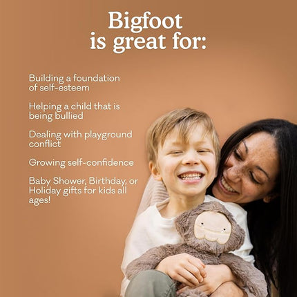 Slumberkins Bigfoot Snuggler & 2 Board Books Complete Set Bundle | Soft Plush Toy for Ages 0+ | Enhances Self-Esteem & Positive Relationships (Bigfoot Snuggler Plush + 2 Board Books)