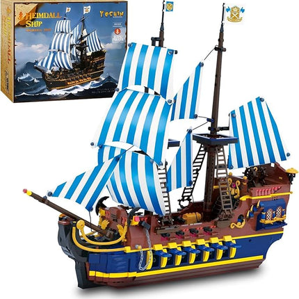 YESHIN Pirates Ship Model Building Blocks Kits, MOC Sailboat Model Construction Set to Build, Gift for Adult Collections Enthusiasts (2010+Pieces)