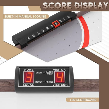 56” Foldable Air Hockey Table, Folding Indoor Hockey Game Table w/Accurate Electronic Scoring, Powerful Motor, 2 Pucks and 2 Pushers for Adults Kids, Home Game Room