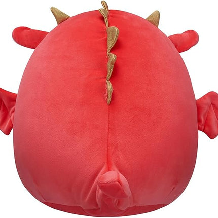 Squishmallows Original 12-Inch Baiden Red Dragon with Boba Drink - Official Jazwares Plush (Medium-Sized)
