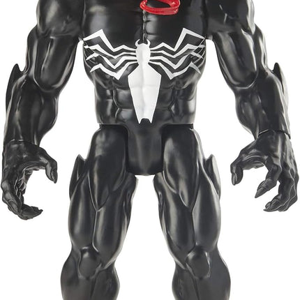Spider-Man Maximum Venom Titan Hero Venom Action Figure, Inspired by The Marvel Universe, Blast Gear-Compatible Back Port, Ages 4 and Up, Black