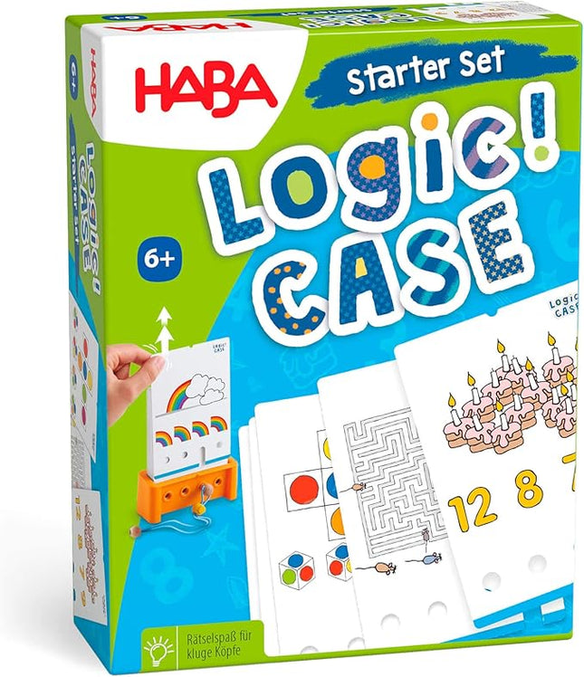 HABA Logic! CASE Starter Set 6+- Brain Teaser Puzzles and Car Games, A Single Player Handheld Game to Develop Critical Thinking for Kids