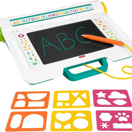 Fisher-Price Preschool Toy Learn & Doodle Desk Mess-Free Writing & Drawing Tablet with LCD Screen for Travel Creative Play Kids Ages 3+ Years