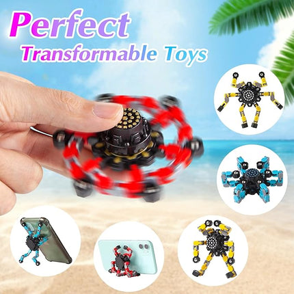 Transformable Fidget Spinners 3 Pcs for Kids and Adults Stress Relief Sensory Toys for Boys and Girls Fingertip Gyros for Party Favors Goodie Bag Stuffers for Kids