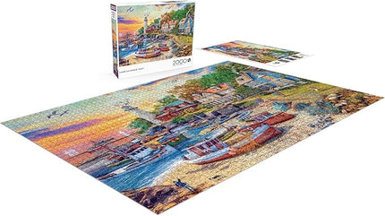 Buffalo Games - Dominic Davison - American Harbor Town - 2000 Piece Jigsaw Puzzle for Adults -Challenging Puzzle Perfect for Game Nights - Finished Size is 38.50 x 26.50