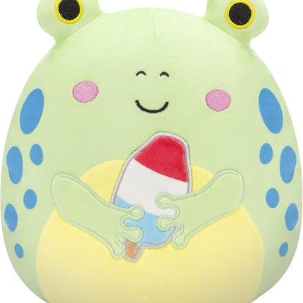 Squishmallows Original 8-Inch Limell Frog with Blue Spots Holding Popsicle - Official Jazwares Plush