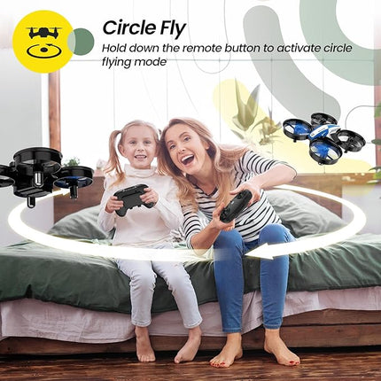 Holy Stone Mini Drone for Kids and Beginners RC Nano Quadcopter Indoor Small Helicopter Plane with Auto Hovering, 3D Flips, Headless Mode and 3 Batteries, Great Gift Toy for Boys and Girls, HS210 Blue