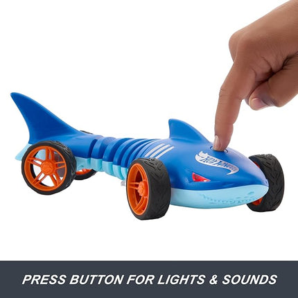 Hot Wheels RC 1:15 Scale Shark Speeder, Remote-Control Vehicle That Bends, Turns & Slides Like a Mutant Machine, Features Lights & Sounds