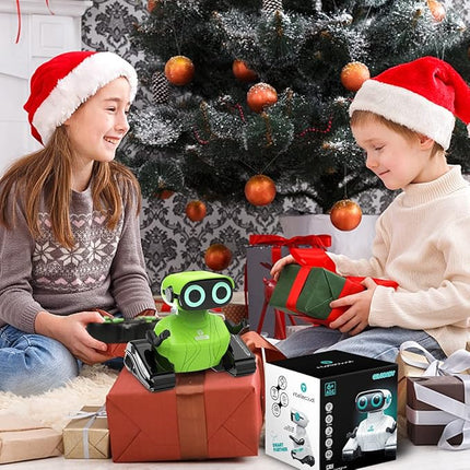 GILOBABY Remote Control Robot Toy for Kids 3-5 Years, Flashing LED Eyes, Dancing and Flexible Moves, Auto Demo Mode, Gift for Boys (Green)
