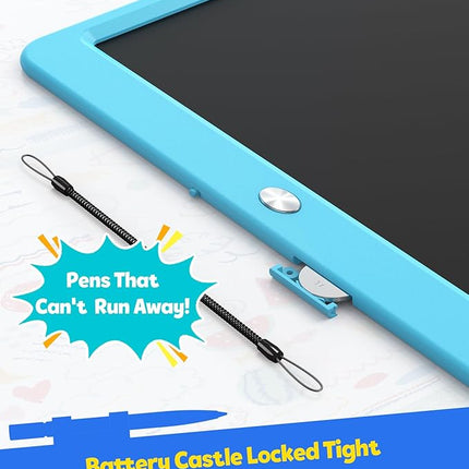 TEKFUN LCD Writing Tablet for Kids Boys Toys, 12 Inch Erasable Doodle Board Colorful Doodle Pad, Mess Free Coloring Board Games Toys Gifts for Toddlers Boys Adults (Blue)