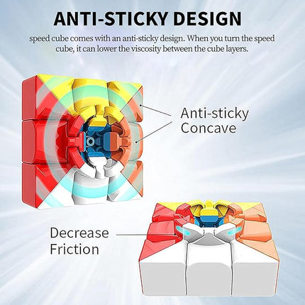 CFMOUR 10 Pack 3x3 Speed Cube Set - Moyu Meilong 3C, Stickerless Magic Cubes Bundle 3x3x3- Fast Turning Birthday Party Easter Valentines Day Gifts Puzzle Game Brain Toy for Kids and Adult ﻿