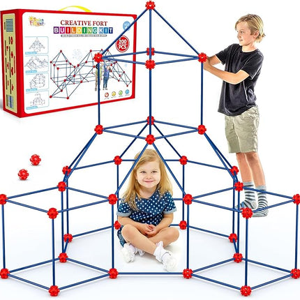Fort Building Kit for Kids,STEM Construction Toys, Educational Gift for 4 5 6 7 8 9 10 11 12 Years Old Boys and Girls,Ultimate Creative Set for Indoor & Outdoors Activity,200 Pcs,Original