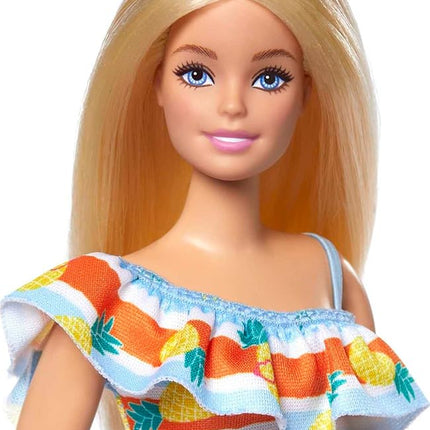 Barbie Loves the Ocean Doll with Blonde Hair Wearing Floral Sundress & Accessories, Fashion Doll & Clothes Made from Recycled Plastics