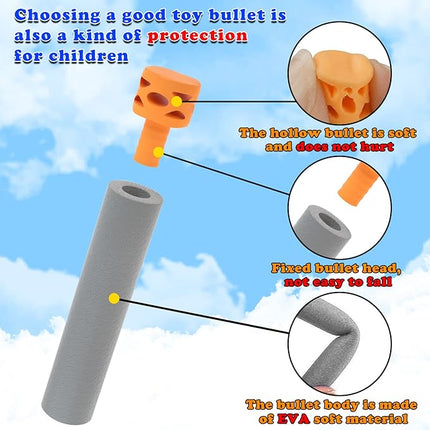 EKIND 100 Pcs Waffles Darts Refill Pack Foam Bullet Compatible for NERF N-Strike Series Blaster (Gray)