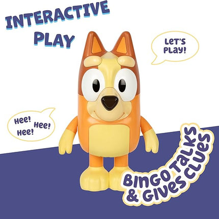 Bluey Game Hide and Seek Electronic Bingo Figure, Articulated, Musical Kids Figurines with Dance Mode, Interactive Toddler Figurine Toys for Ages 3+