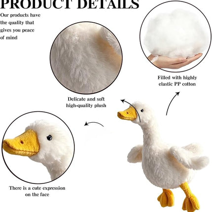 White Duck Stuffed Animal – Cute Duck Plush Toy for Kids & Adults – Birthday Surprise & Room Decor –A Cuddly Companion for Everyday hugs and Bedtime