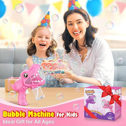 Toys for Girls Kids Ages 3-8: Bubble Gun for Kids 2 Rechargeable Dino Bubble Machine Gift for 3 4 5 6 7 8 Girls Toddlers Ages 4-6 Easter Basket Stuffers Outoor Birthday Christmas Valentines