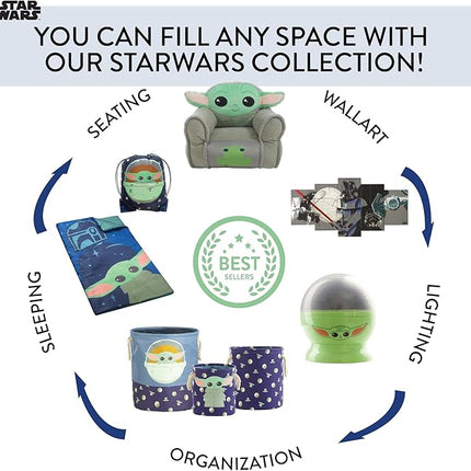 Star Wars, The Mandalorian Pop Up Hamper Featuring The Child with Durable Carry Handles, 24" H x 23" W X 2" CM