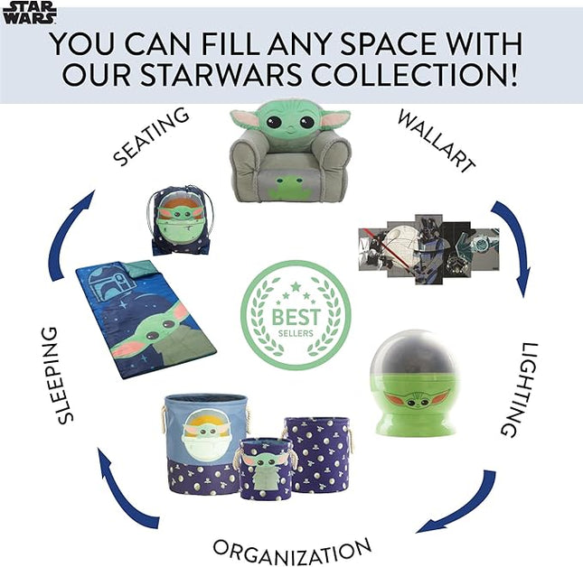 Star Wars, The Mandalorian Pop Up Hamper Featuring The Child with Durable Carry Handles, 24" H x 23" W X 2" CM