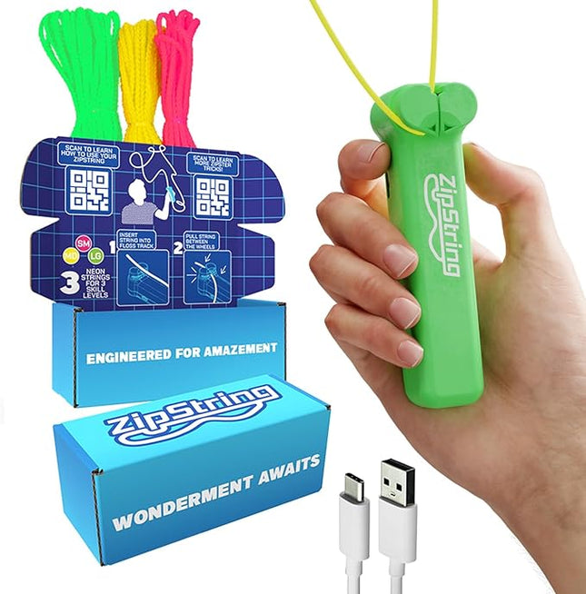 ZipString Original - As Seen on Shark Tank - Classic Rope Launcher Toy, Perfect for Kids & Adults - Fly a String Loop in The Air for Endless Tricks & Fun, Wonderment Awaits,Luscious Lime