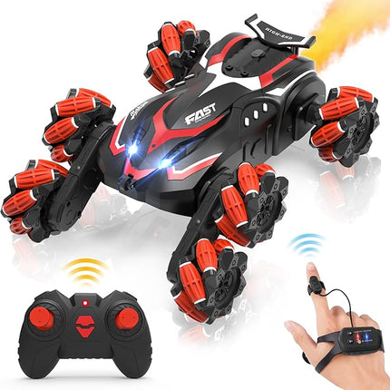 Eulogia 6WD RC Cars Gesture Sensing RC Stunt Car, 2.4GHz RC Crawler with Spray & Music, 360° Spin All Terrain Remote Control Car Kids Toys Gift for 5-12 Years Old Boys Girls Christmas Birthday